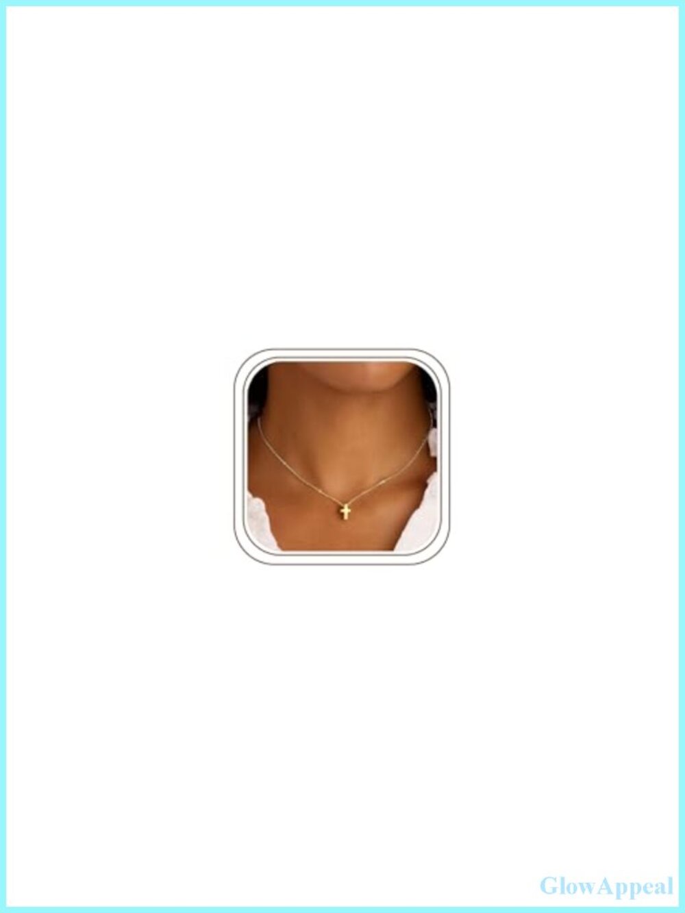 Dainty 14K Gold Plated Cross Pendant Necklace for Women Girls